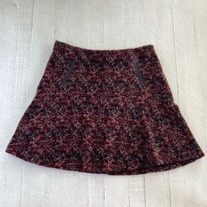 Ann Taylor Schoolgirl Wool Blend  A-line Flare Mini Skirt in Red & Black Size 8